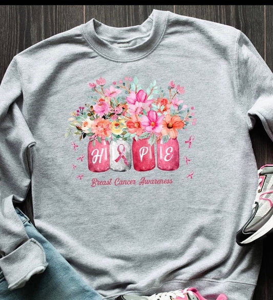 HOPE Breast Cancer Mason Jar Crewneck