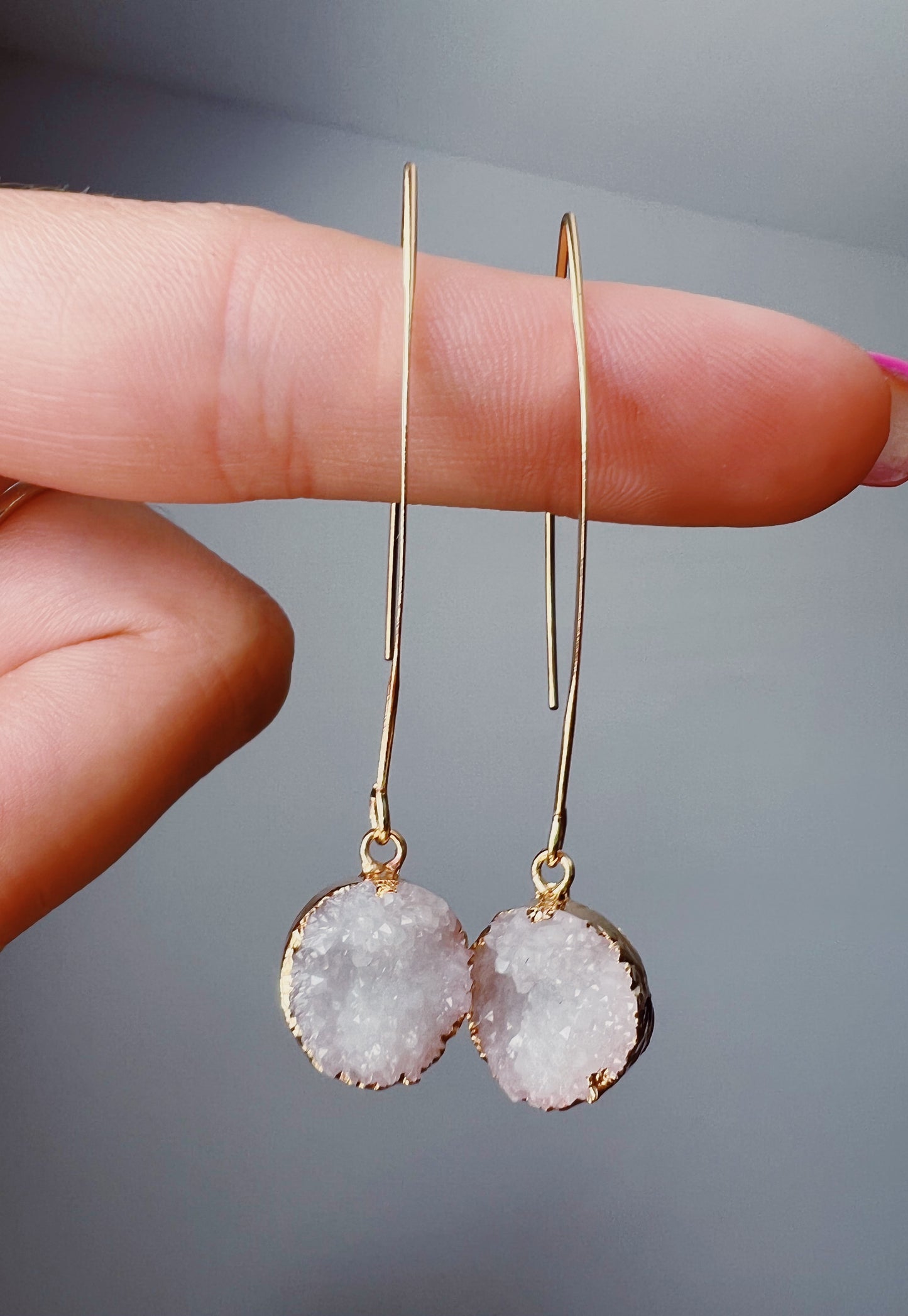 Gold with Crystal Dangle Earrings