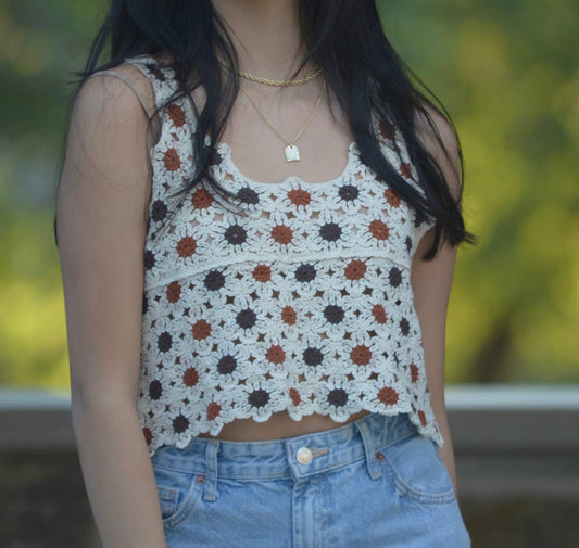 Field of Daises Crochet Tank