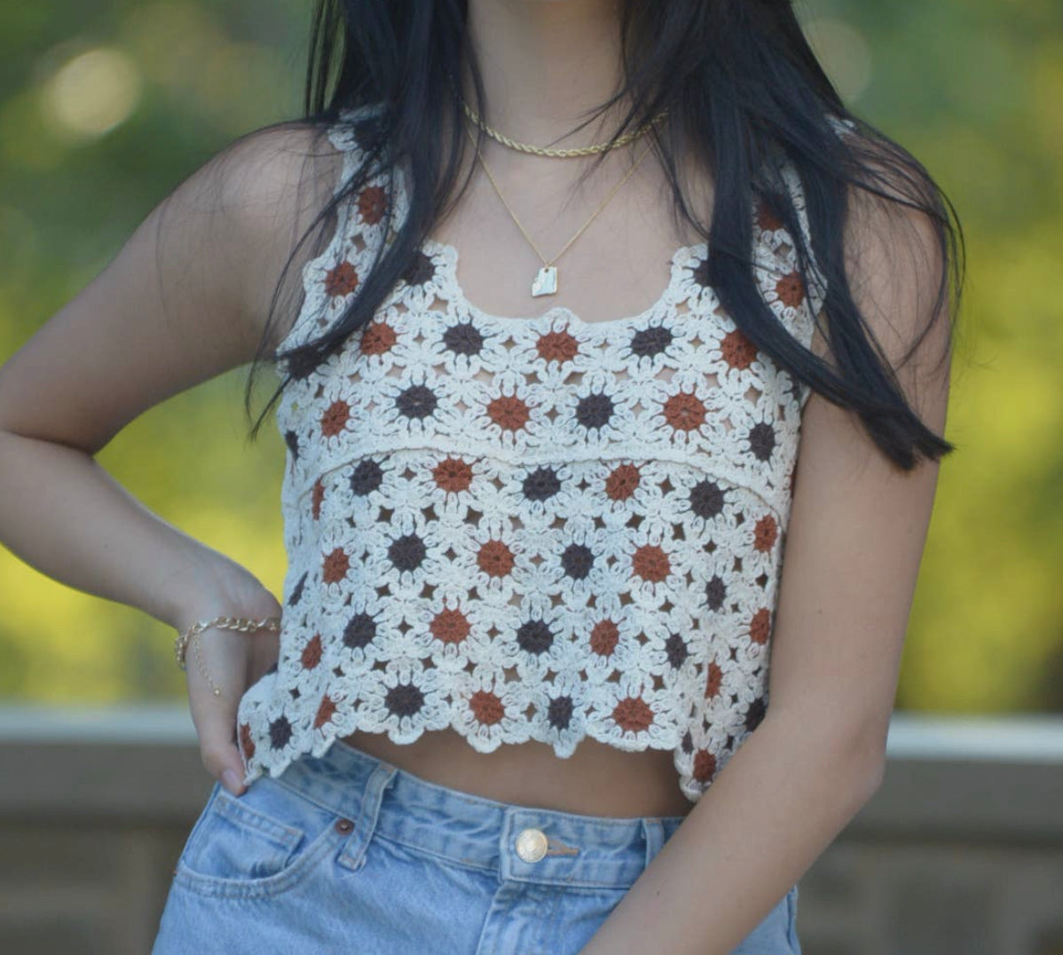 Field of Daises Crochet Tank