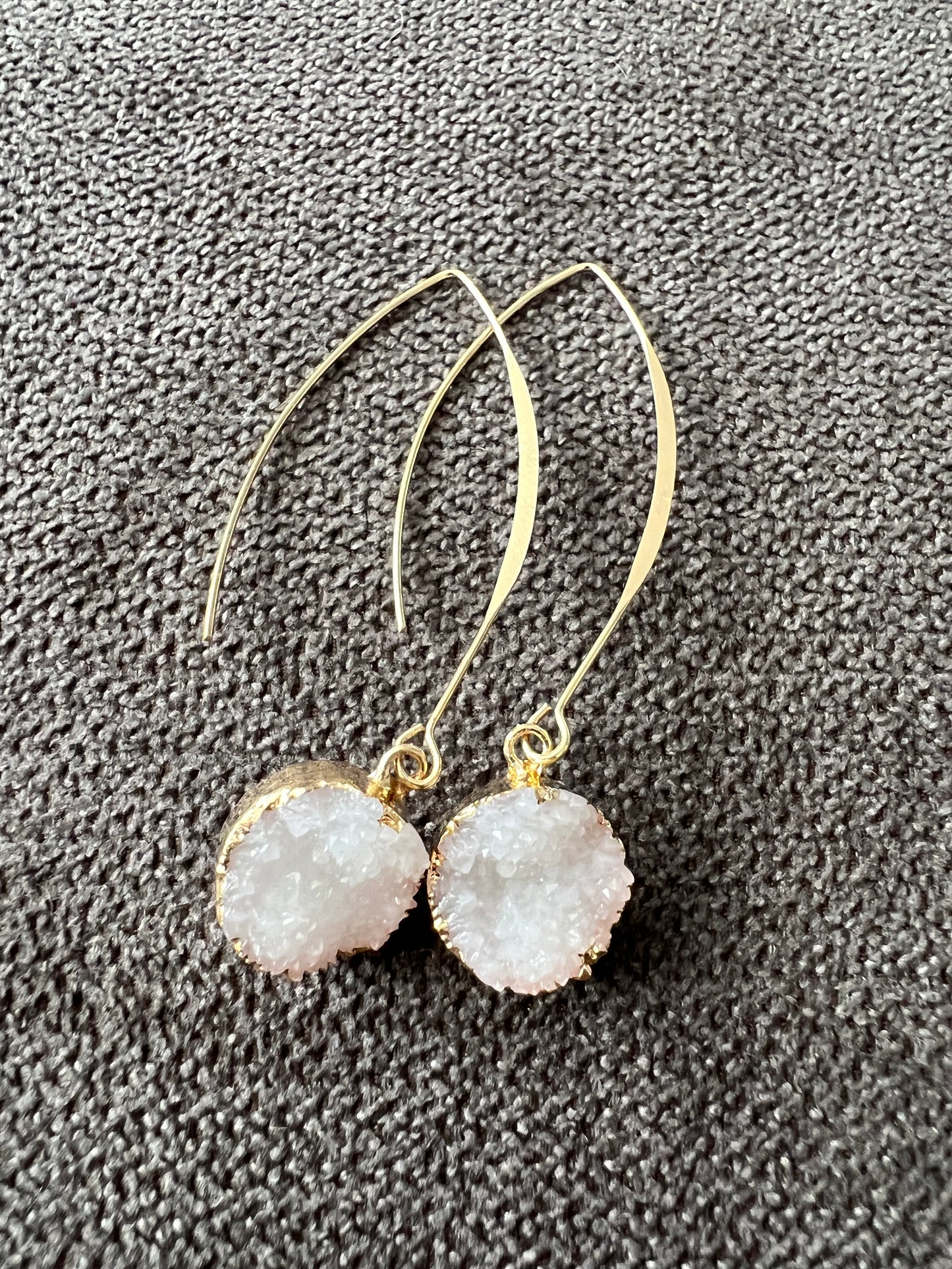 Gold with Crystal Dangle Earrings