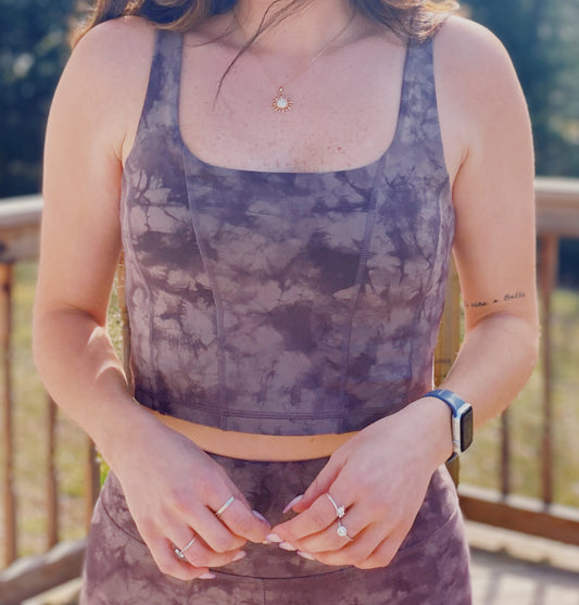 Purple Tie-Dye Crop Top