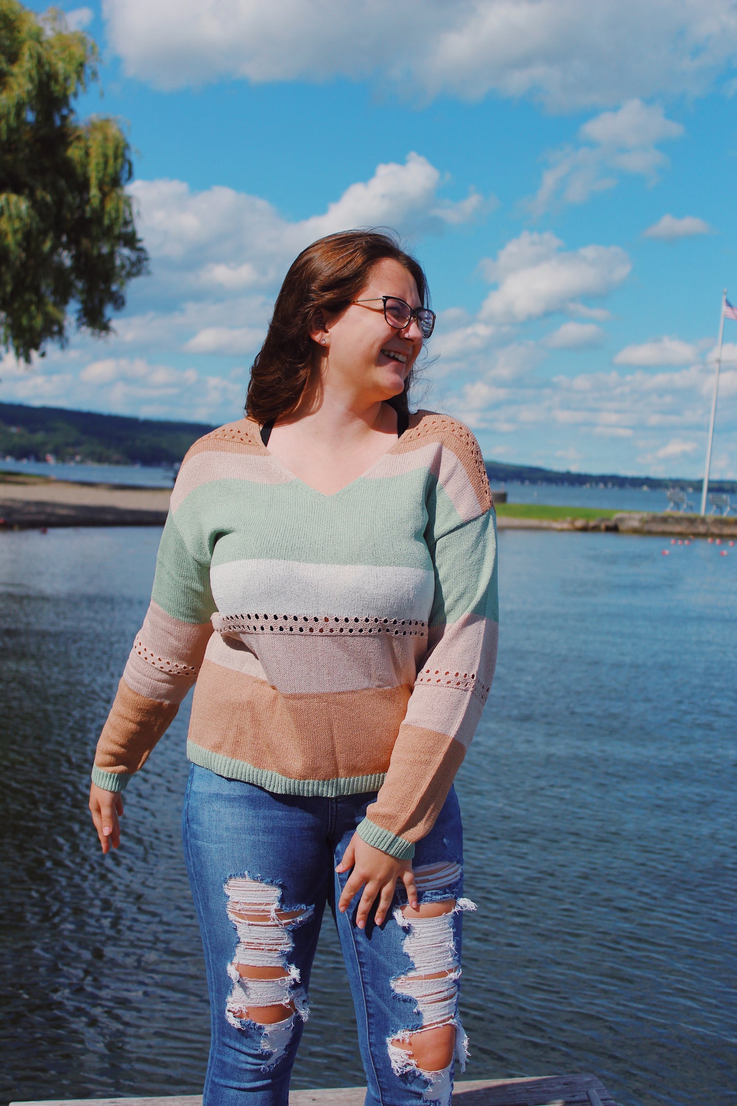 Earthy Tones Striped Sweater