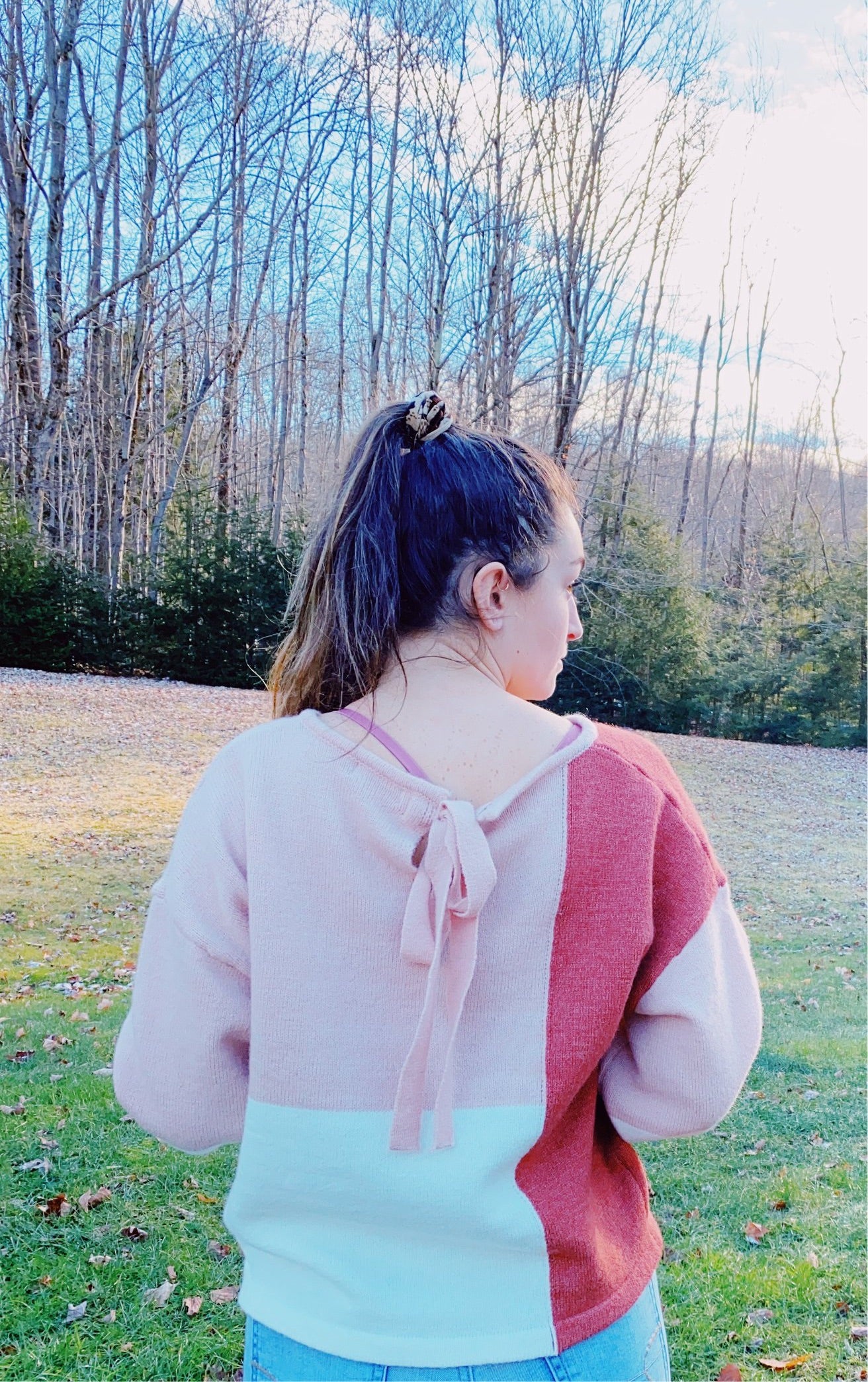 Pretty in Pink Color Block Sweater
