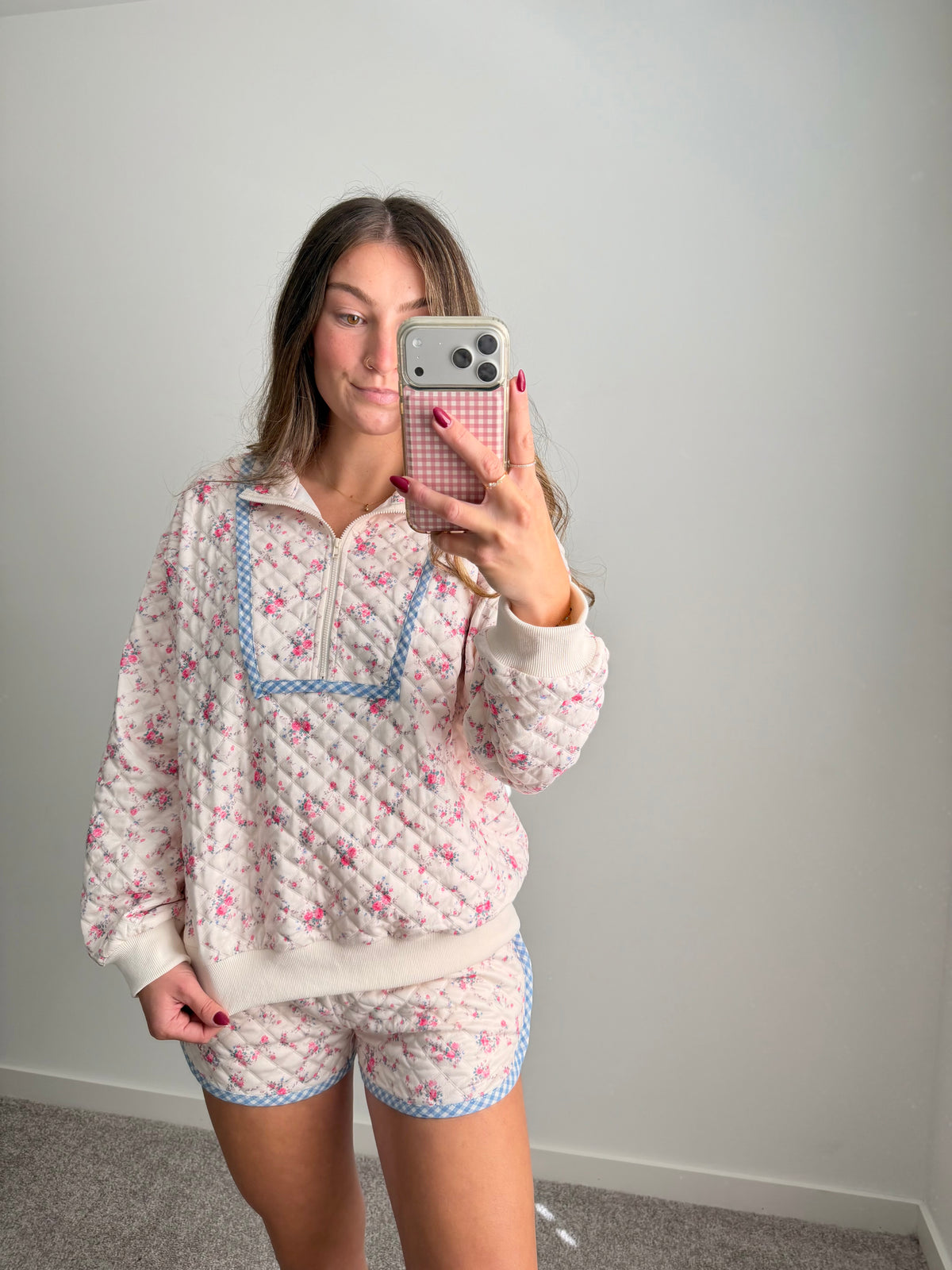 Rosy Retreat Quilted Lounge Set