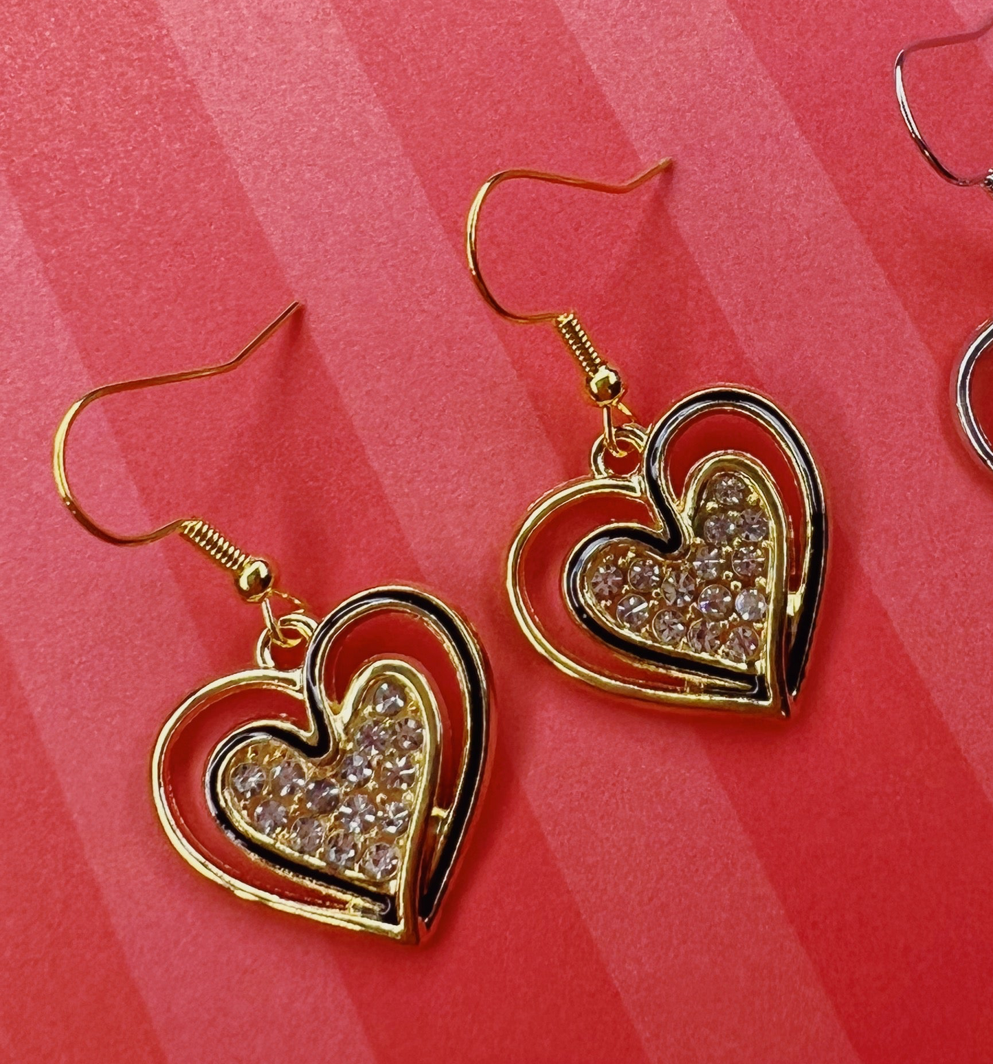 Valentines Heart Handmade Dangle Fishook Earrings
