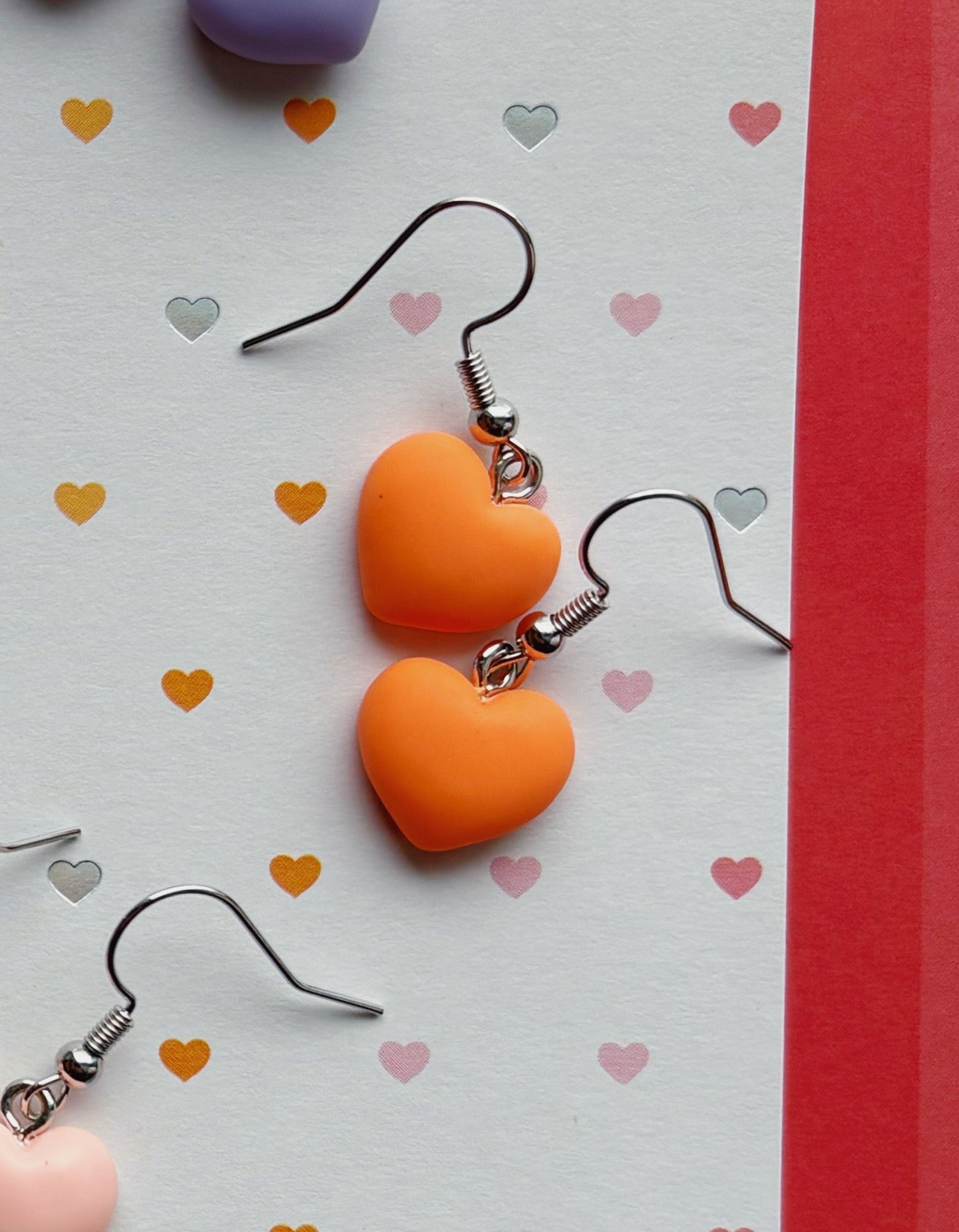 Valentines Heart Dangle Earrings