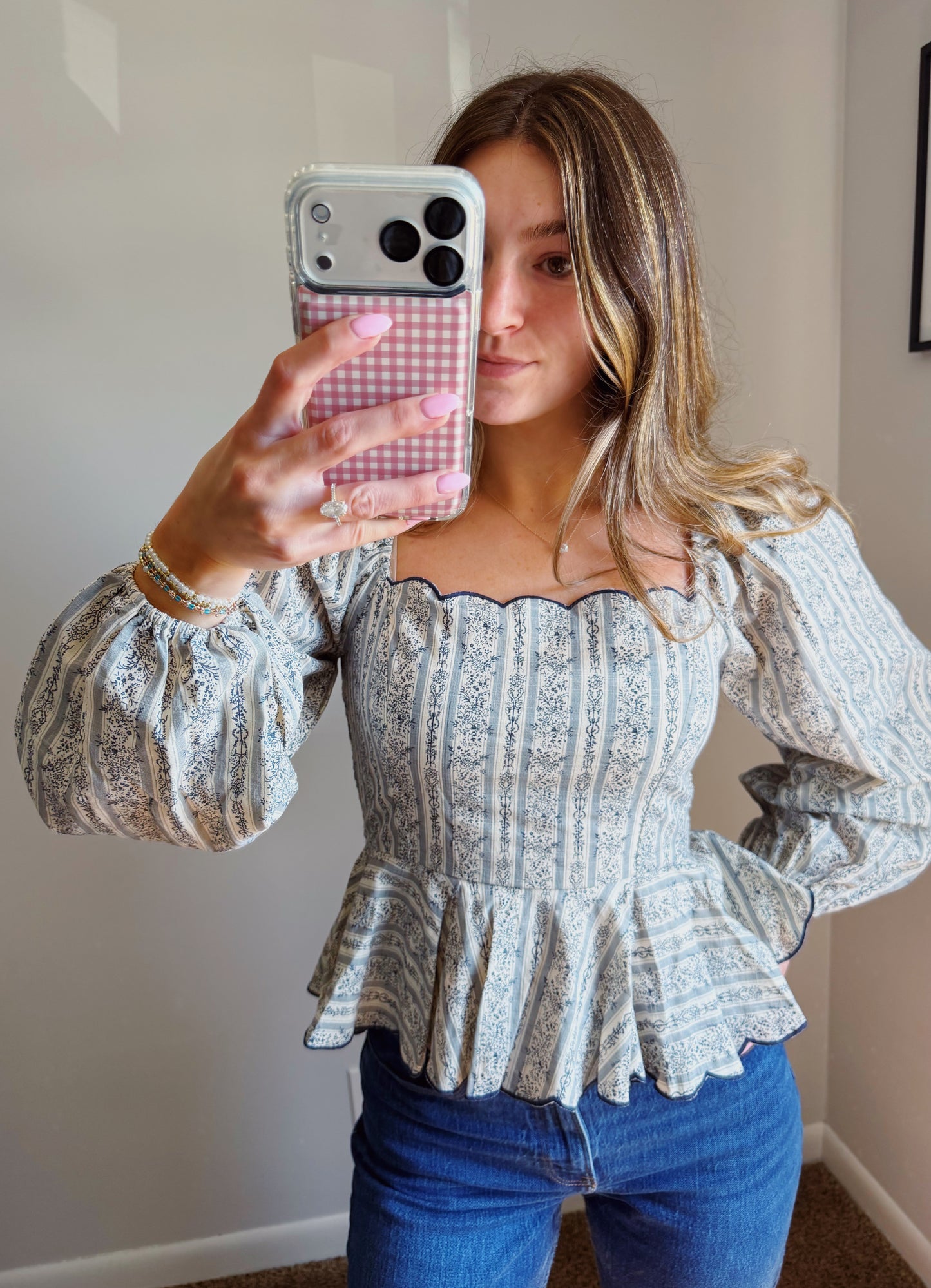 The Bluebell Darling Scalloped Blouse