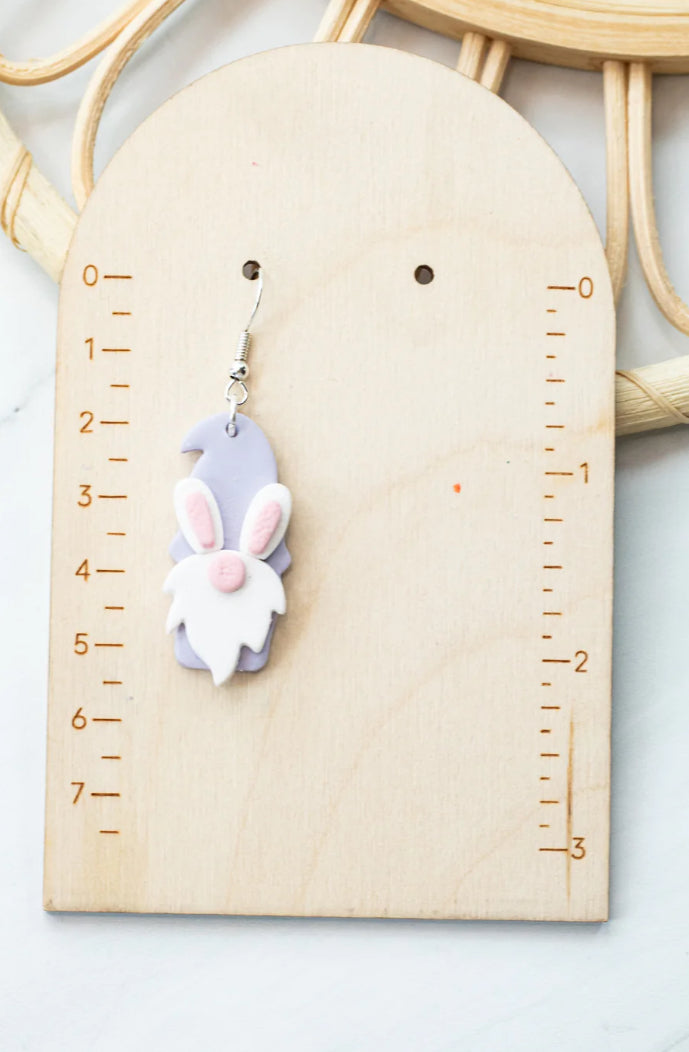 Easter Gnome Bunny Clay Earrings