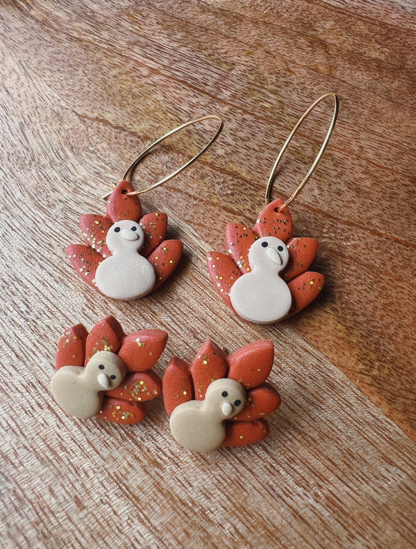 Thanksgiving Turkey Clay Earring