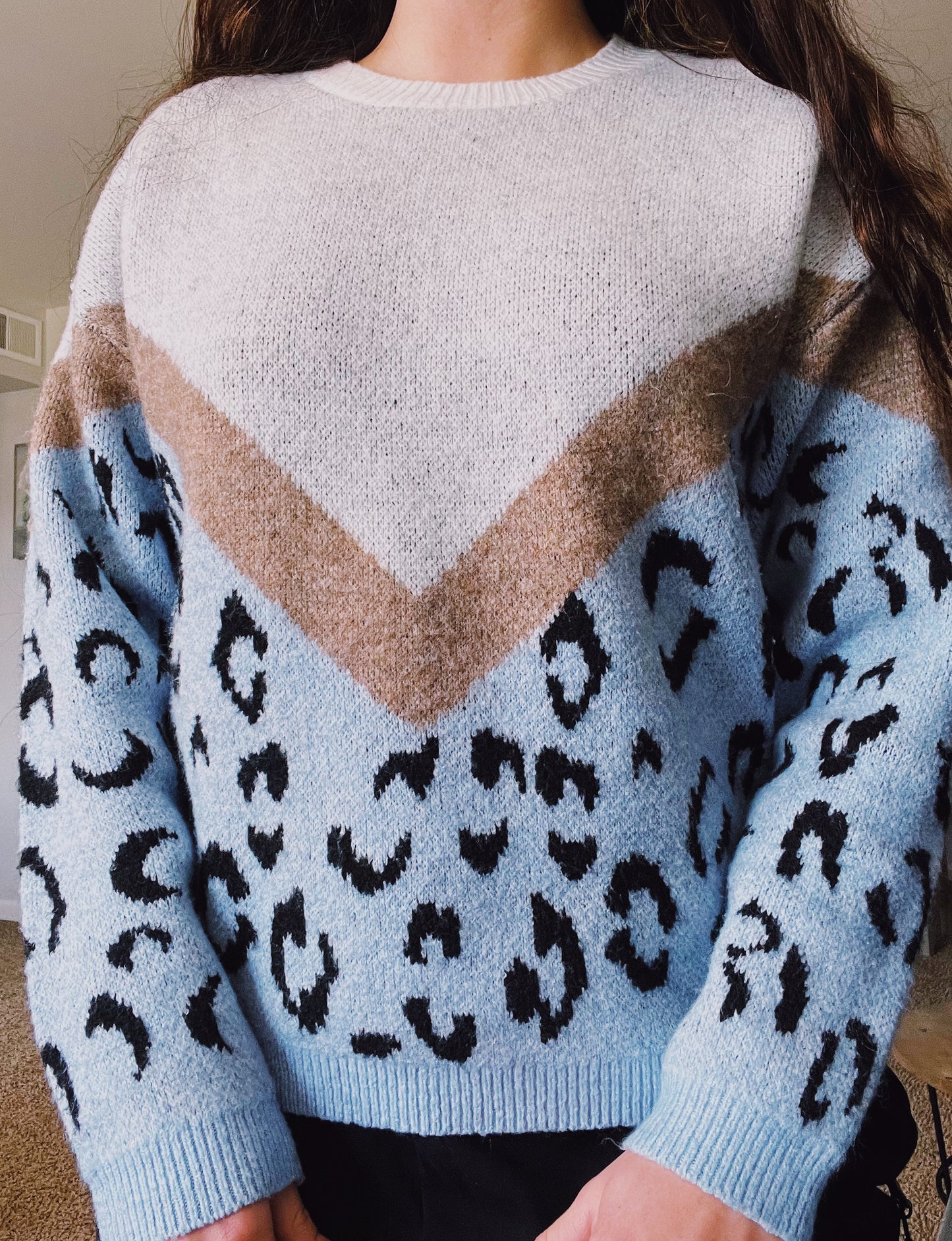Blue Leopard Sweater