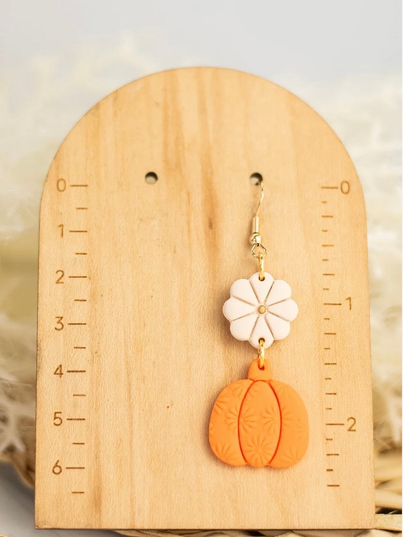 Pumpkin Duo Clay Earrings