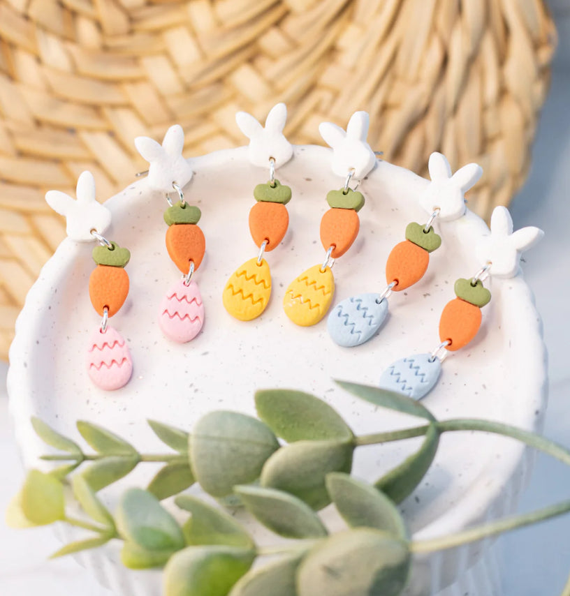 Easter Trio Clay Dangle Earrings
