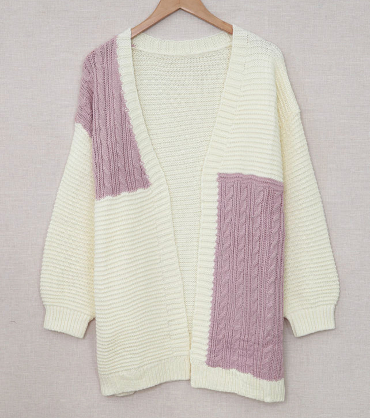 Patches of Purple Knit Cardigan