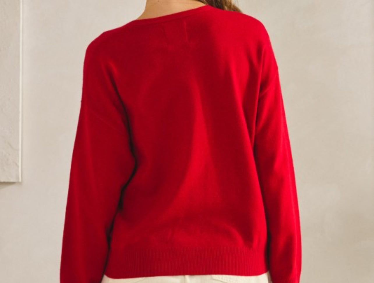 Red Bow Soft Knit Cardigan