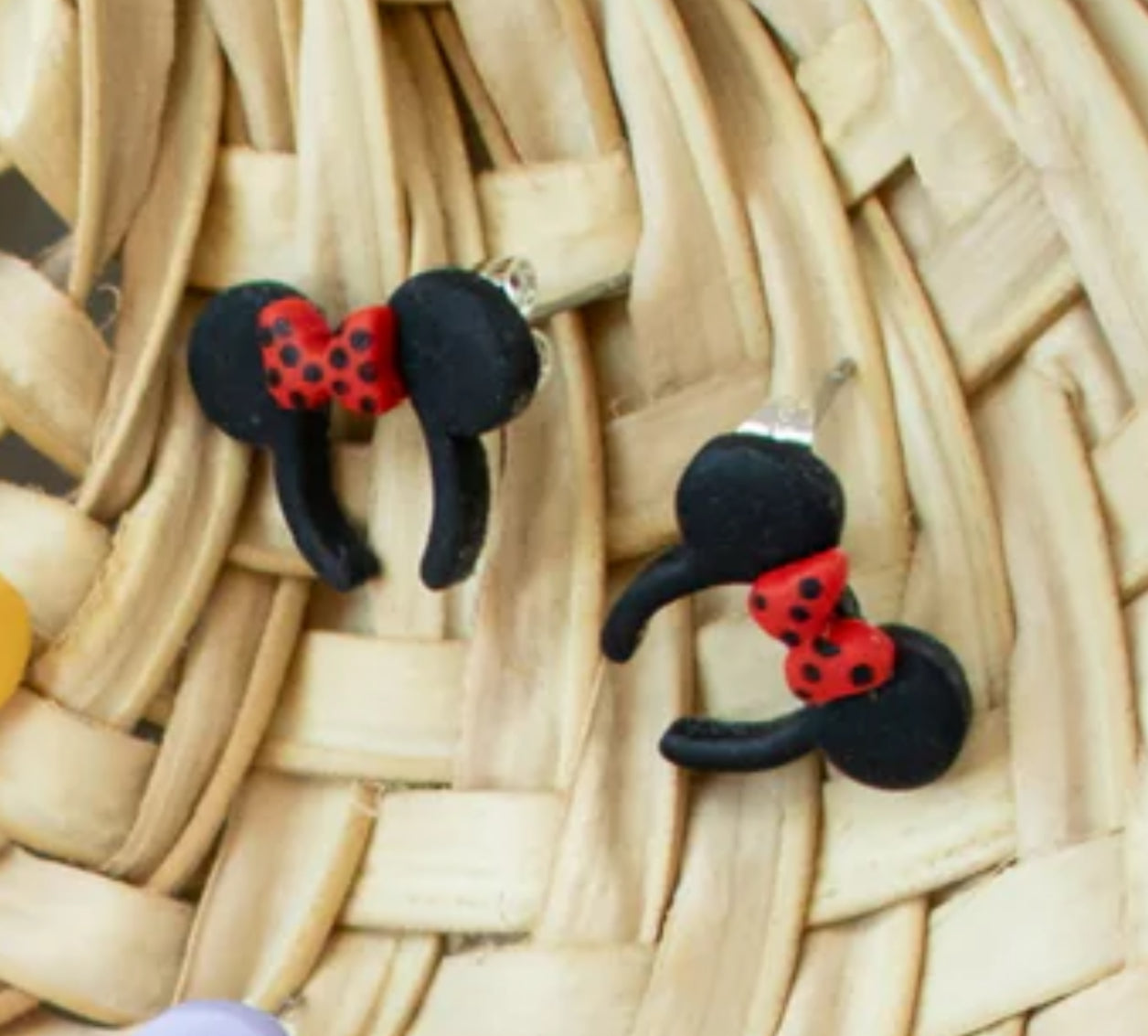 Minnie Mouse Clay Earrings