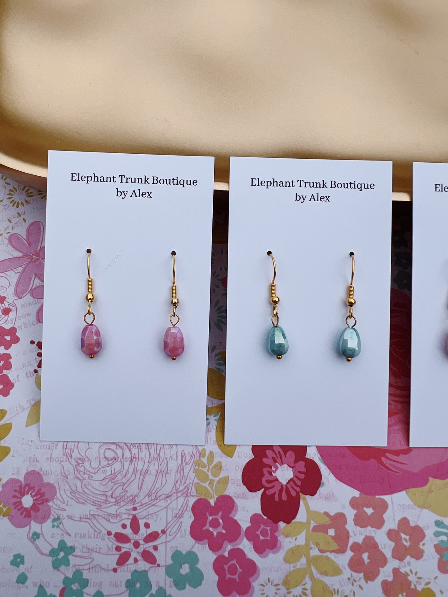 Pastel Bead Dangle Earrings