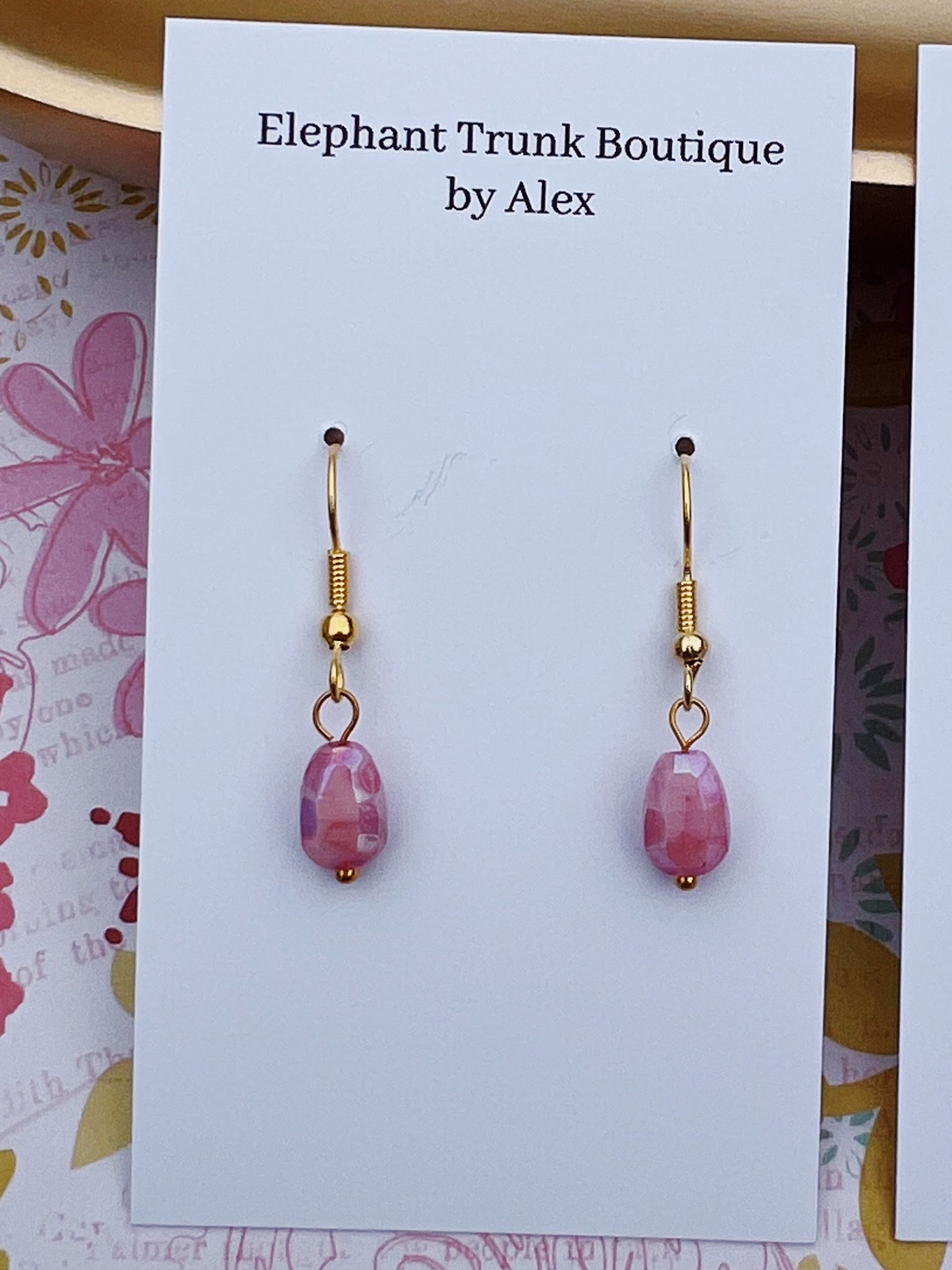 Pastel Bead Dangle Earrings