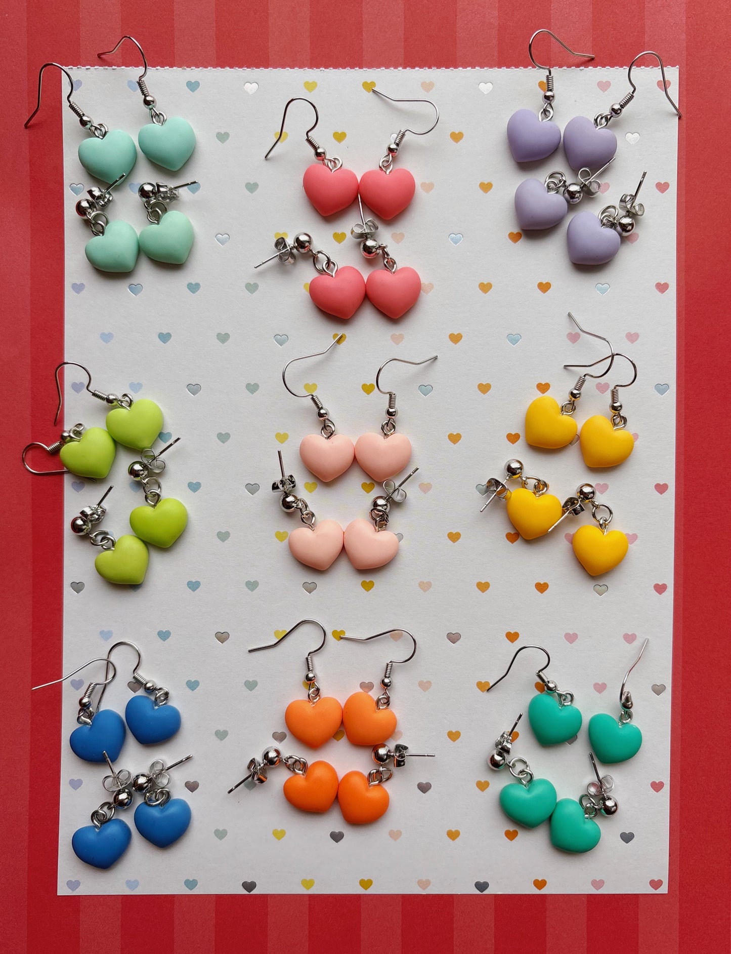Valentines Heart Dangle Earrings