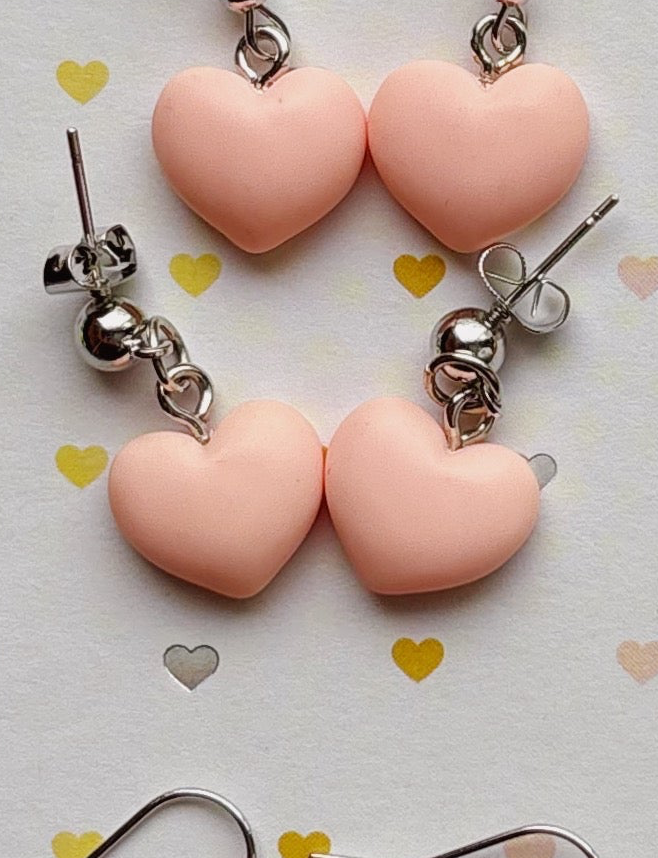 Valentines Heart Dangle Earrings