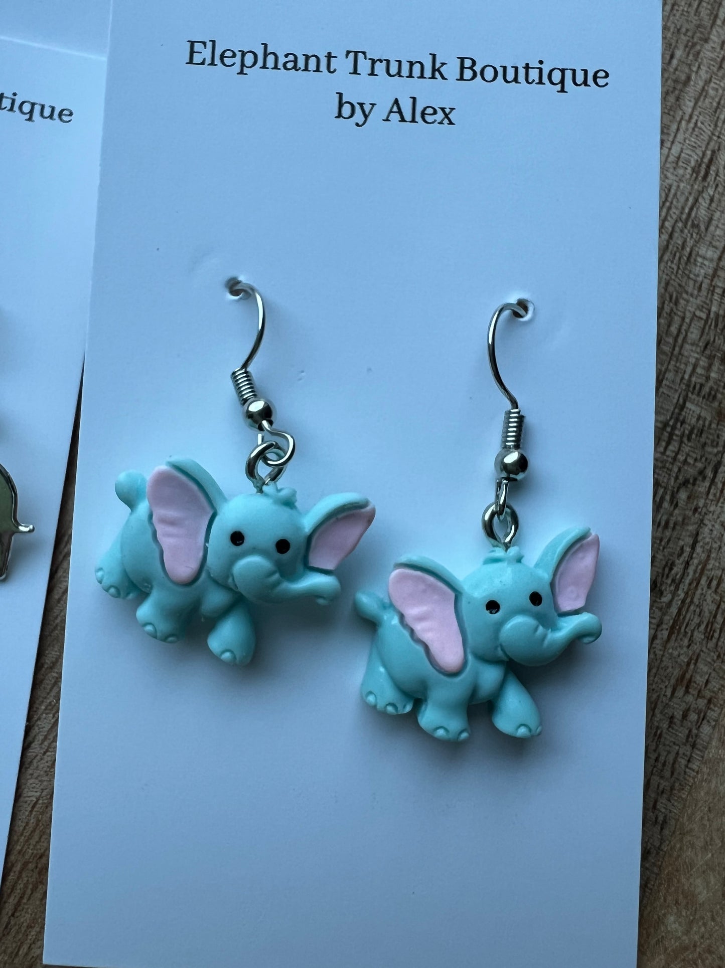 Elephant Animal Dangle Earrings