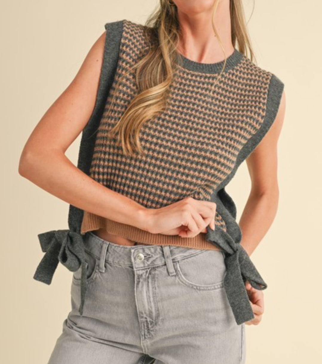 Take Me West Tie Side Sweater Vest
