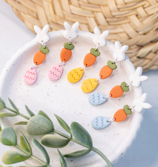 Easter Trio Clay Dangle Earrings