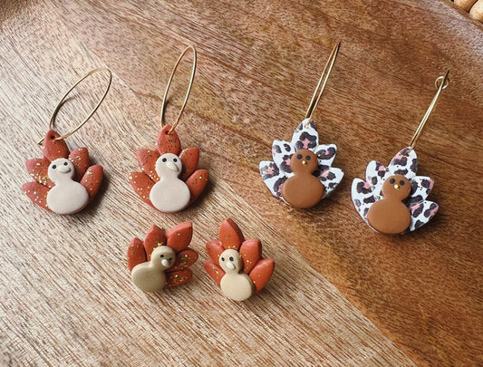 Thanksgiving Turkey Clay Earring