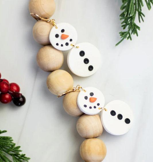 Snowman Clay Dangle Earrings