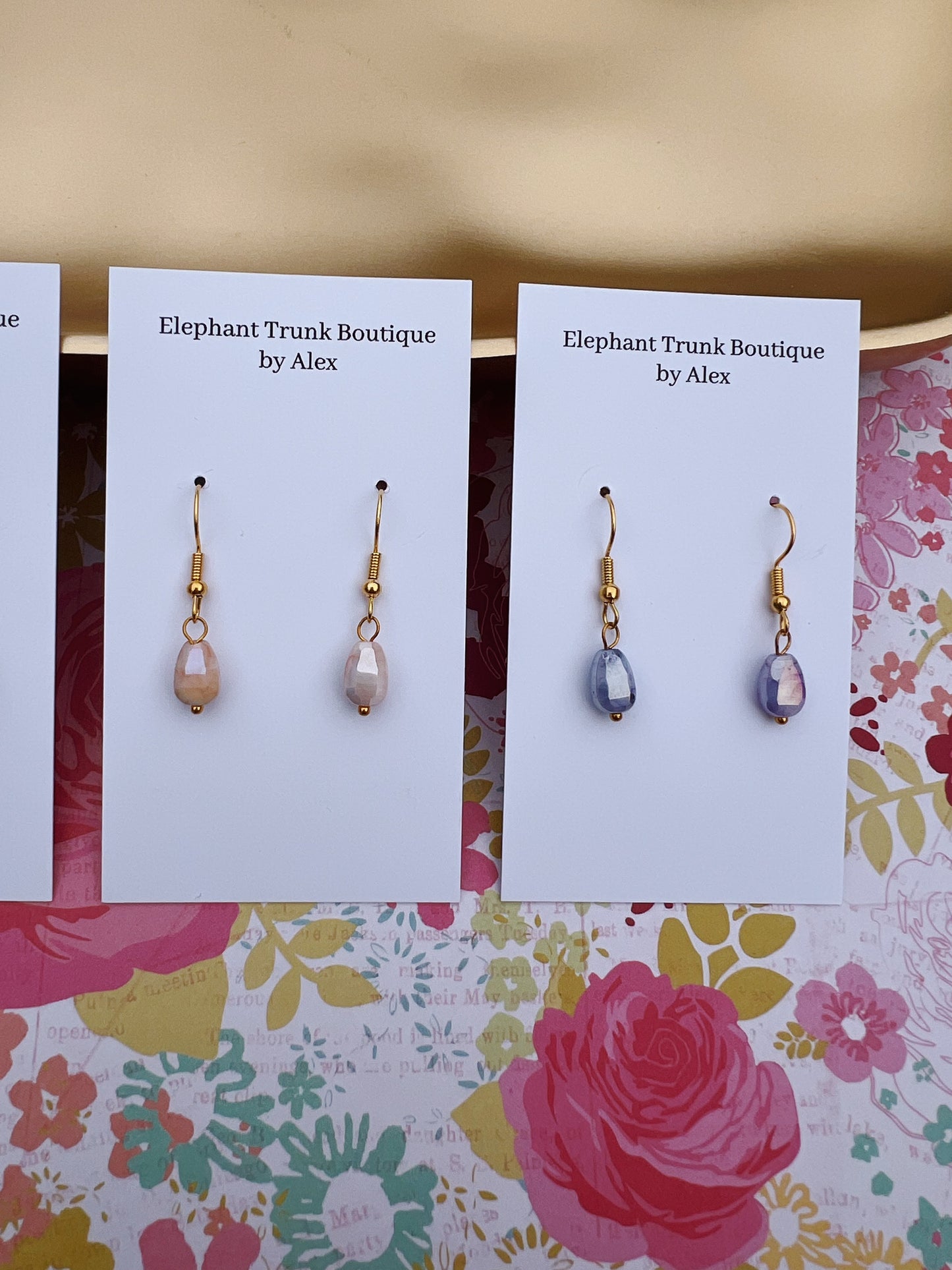 Pastel Bead Dangle Earrings