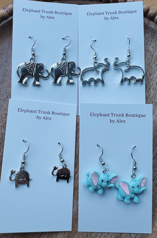 Elephant Animal Dangle Earrings