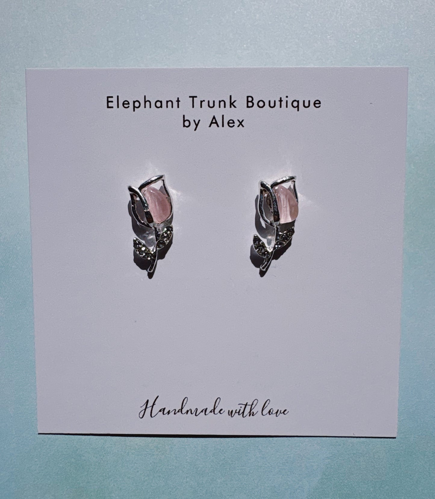 Silver Tulip Stud Earrings
