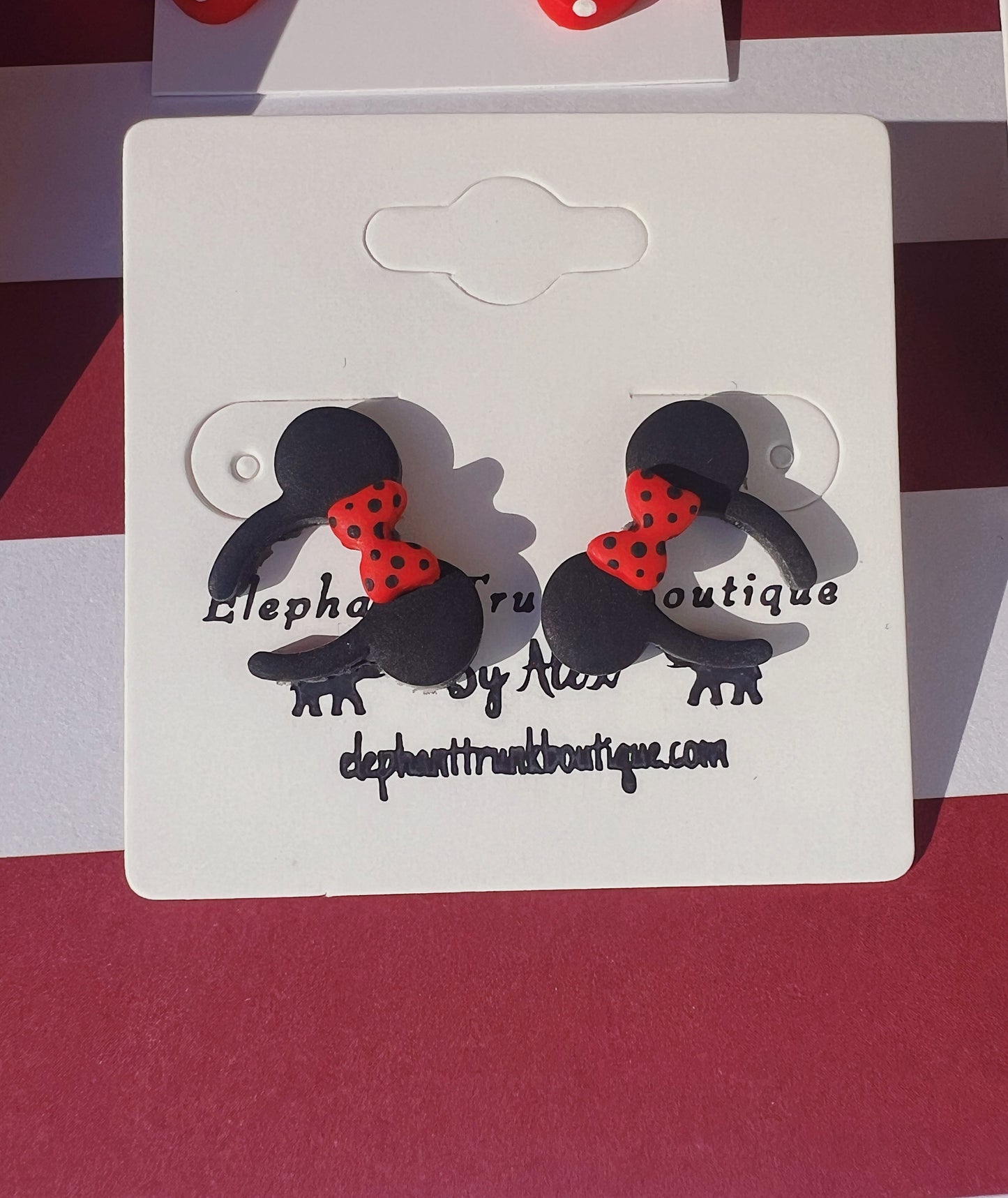 Minnie Mouse Clay Earrings