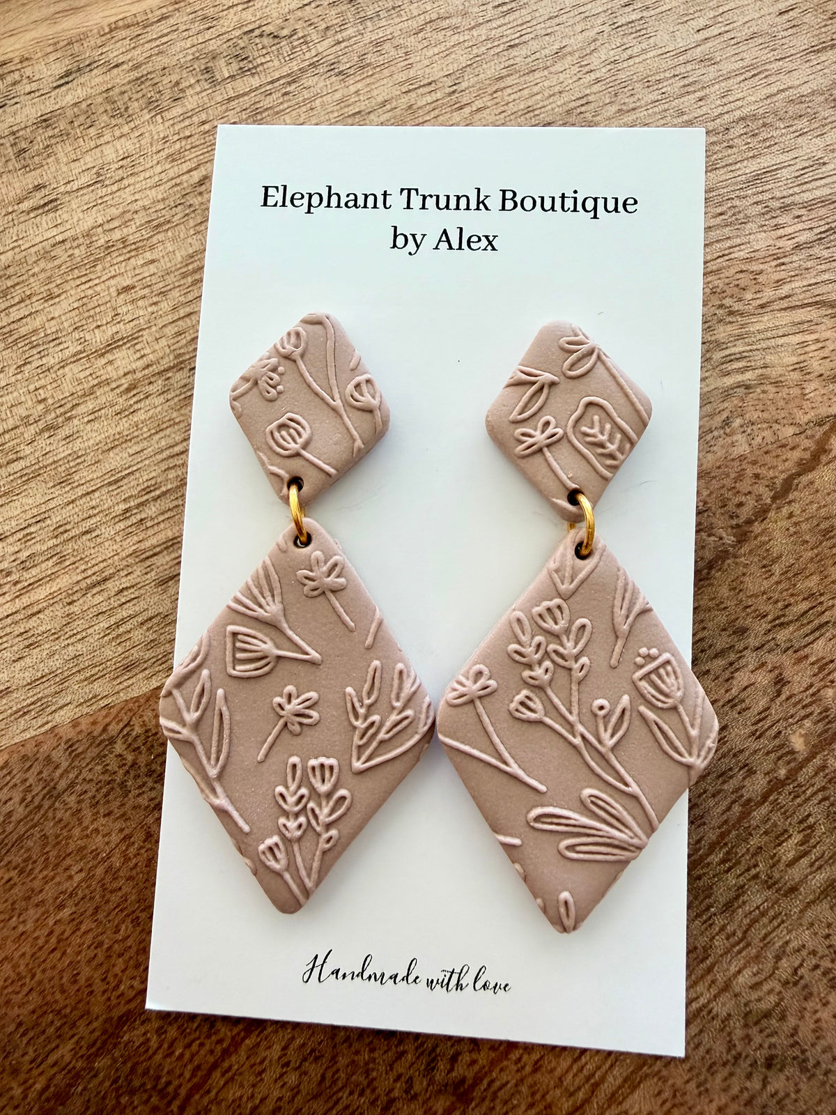 Diamond Shape Clay Earrings