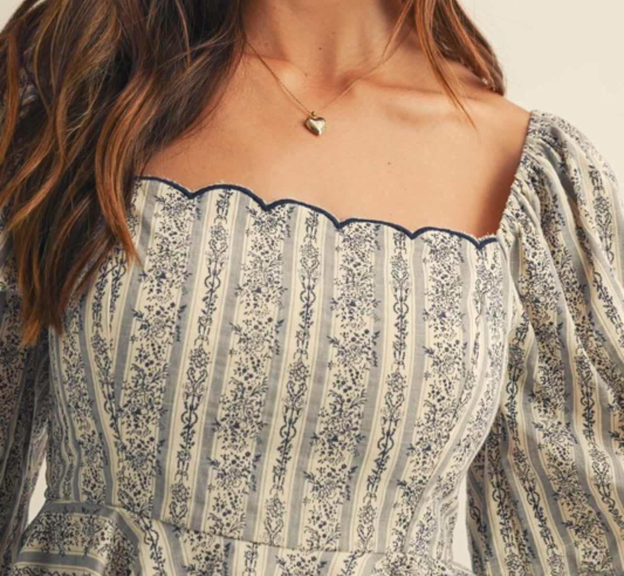 The Bluebell Darling Scalloped Blouse