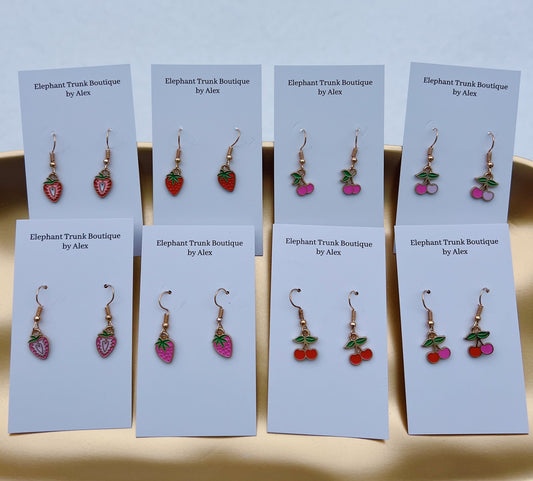 Valentines Fruit Dangle Earrings