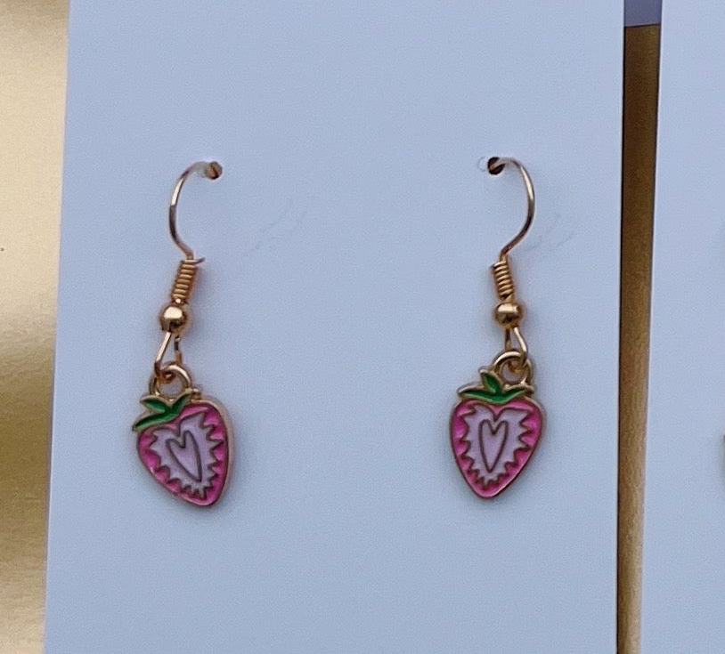 Valentines Fruit Dangle Earrings