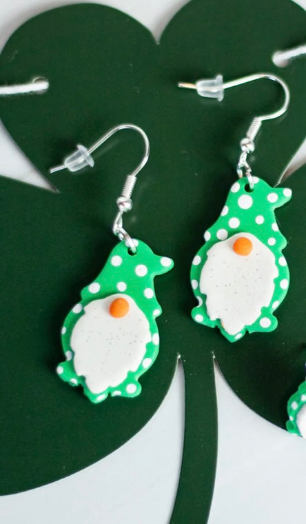 St Patrick’s day Gnome Earrings