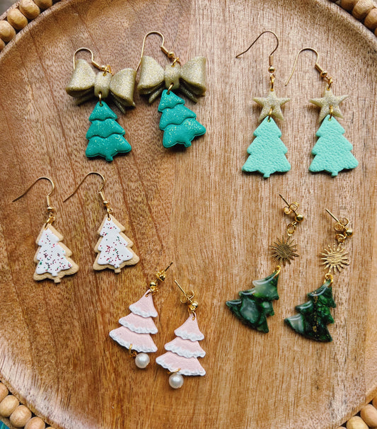 Christmas Tree Dangle Earrings