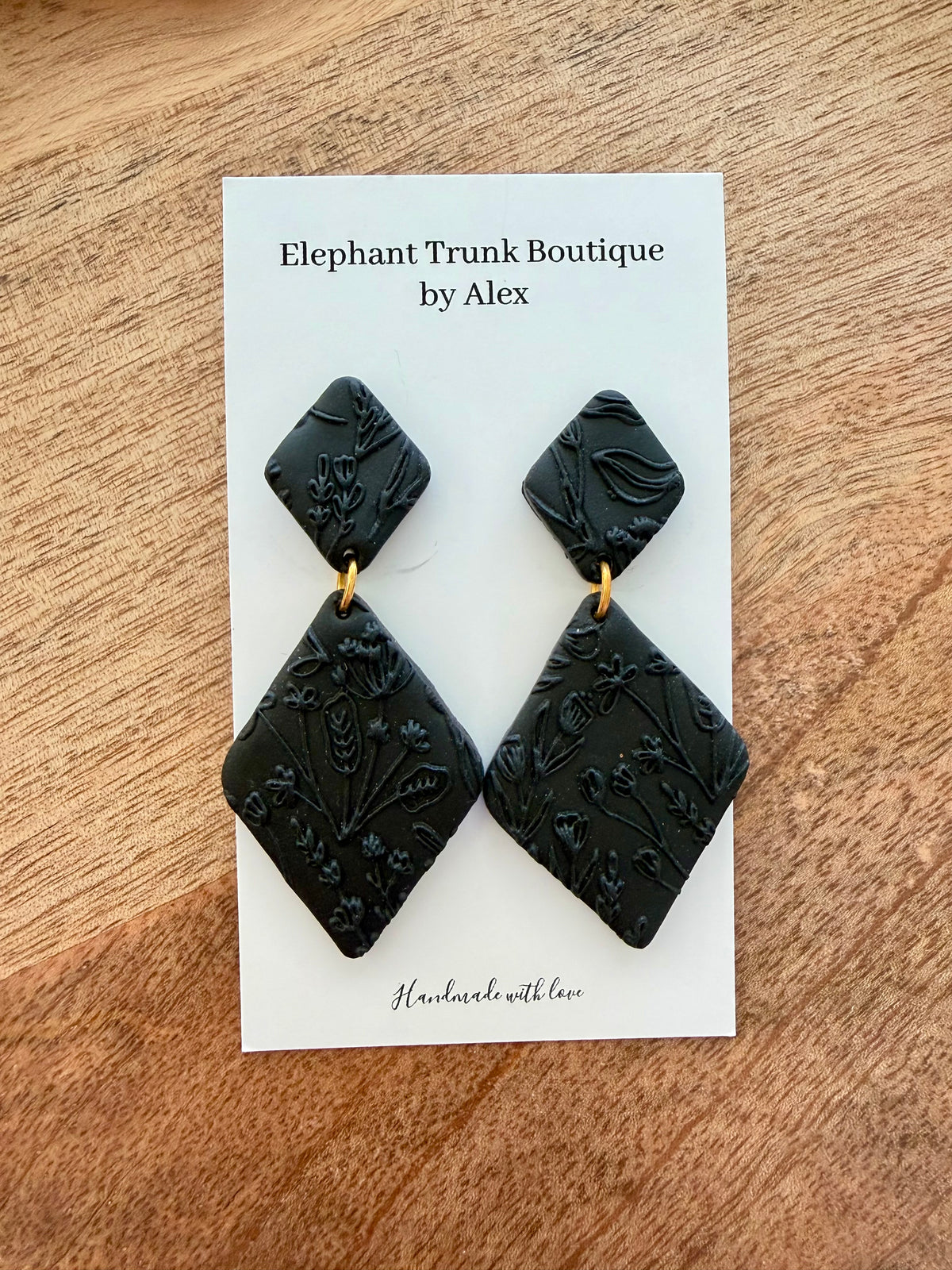 Diamond Shape Clay Earrings