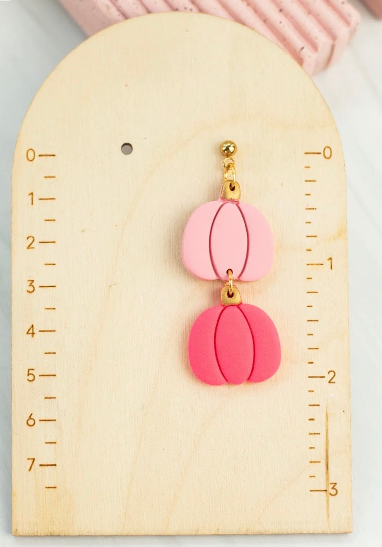 Pumpkin Duo Clay Earrings