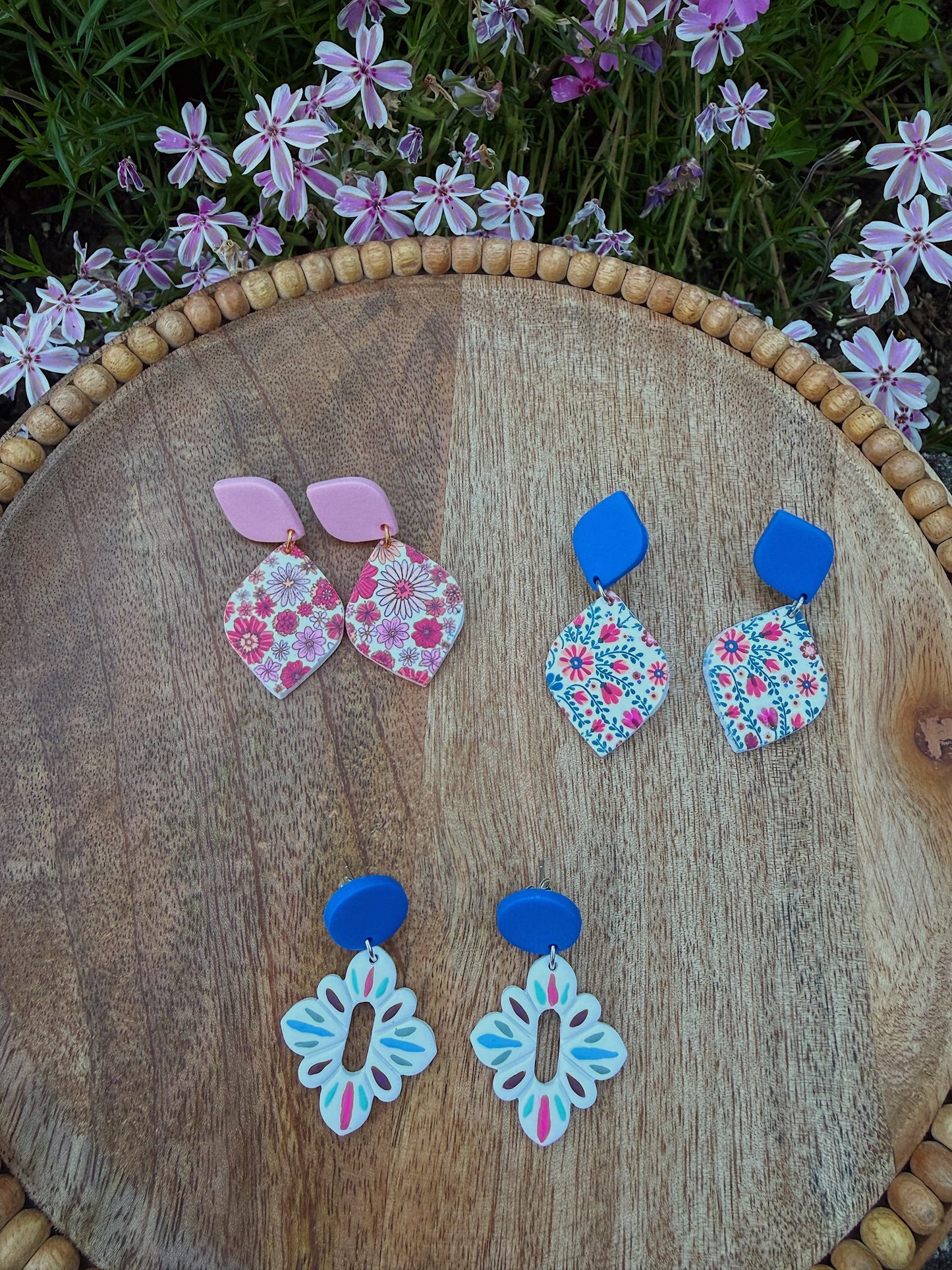 Diamond Shape Clay Earrings
