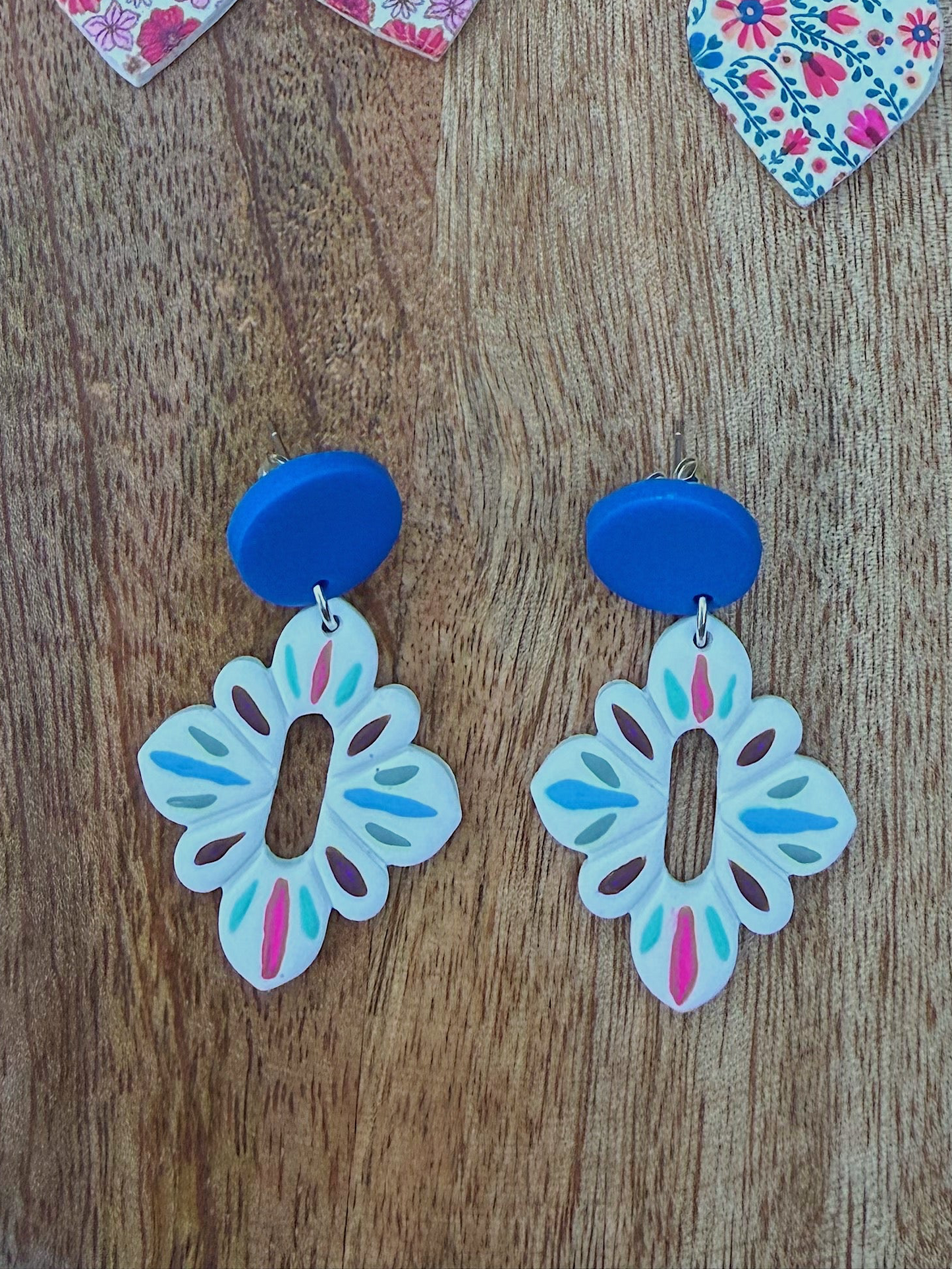 Diamond Shape Clay Earrings