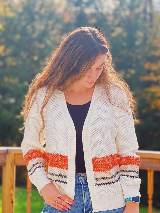 Fall Days Begin Ivory Sweater Cardigan