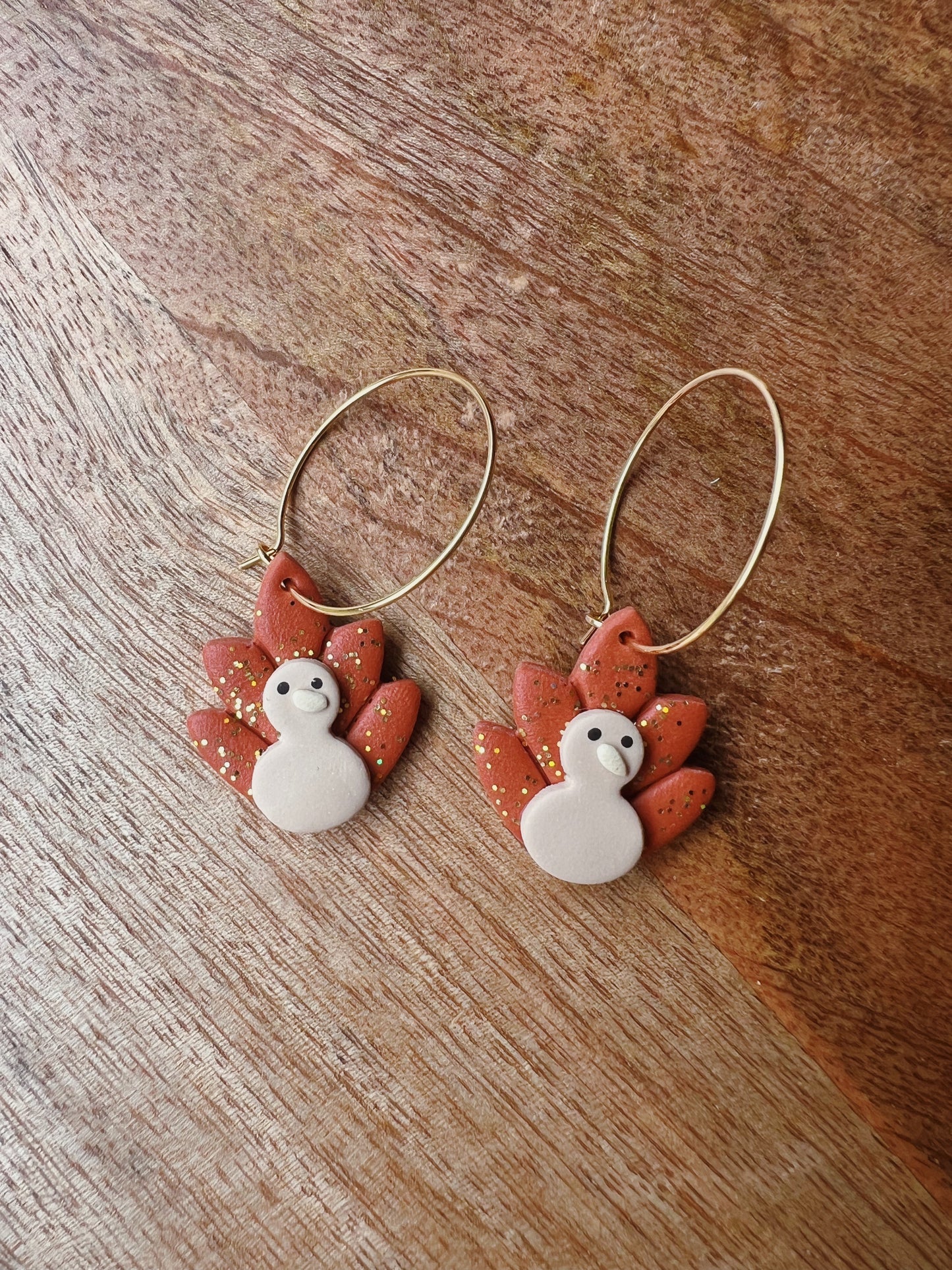 Thanksgiving Turkey Clay Earring