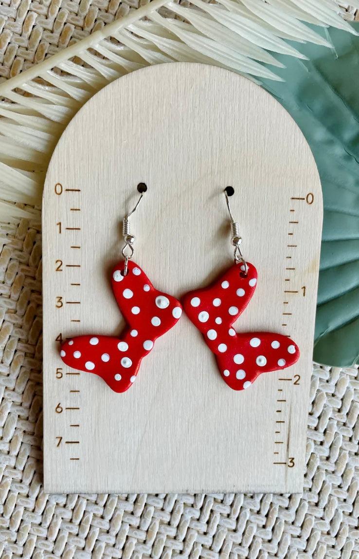 Minnie Mouse Clay Earrings