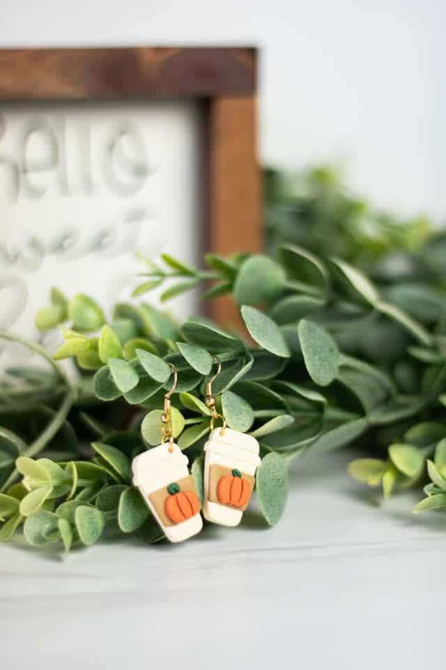 Fall Coffee Clay Earrings