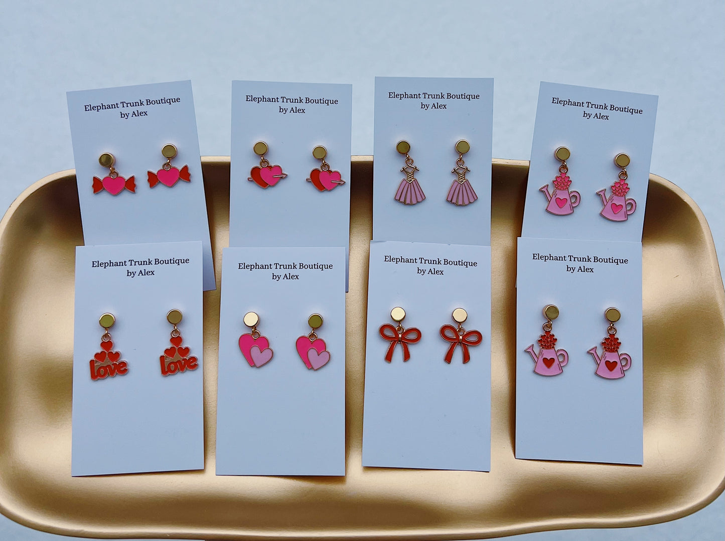 Handmade Valentines Day Collection Dangle Earrings