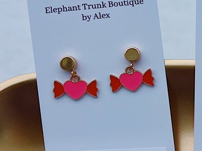 Handmade Valentines Day Collection Dangle Earrings