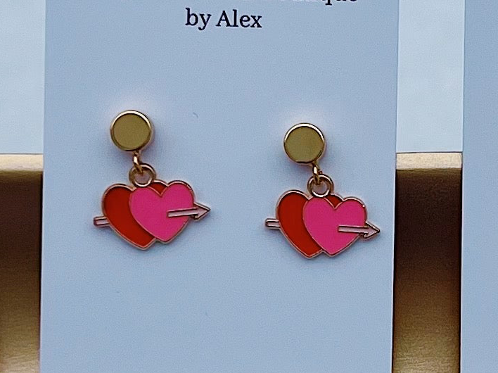 Handmade Valentines Day Collection Dangle Earrings